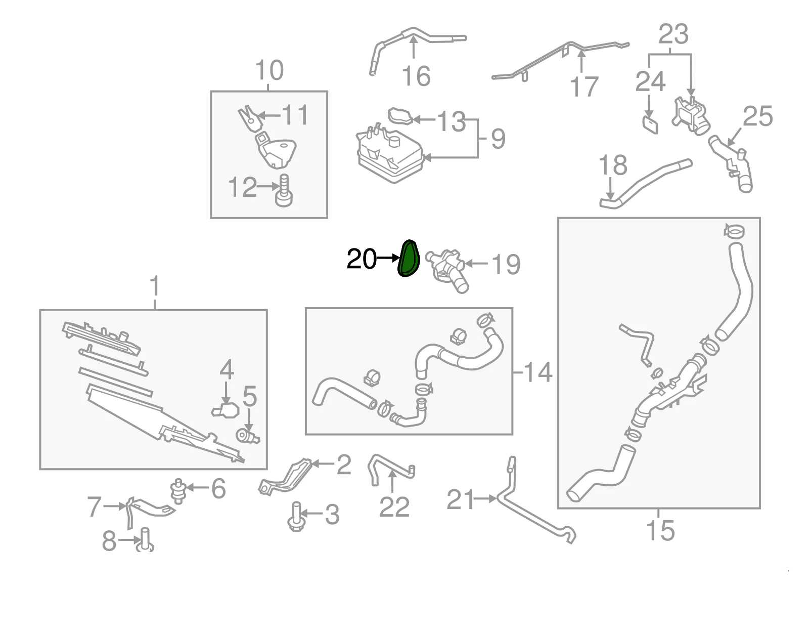 Genuine Mazda Cooling Inlet, Thermostat O Ring body - (NC 2005-2014) - Image 2