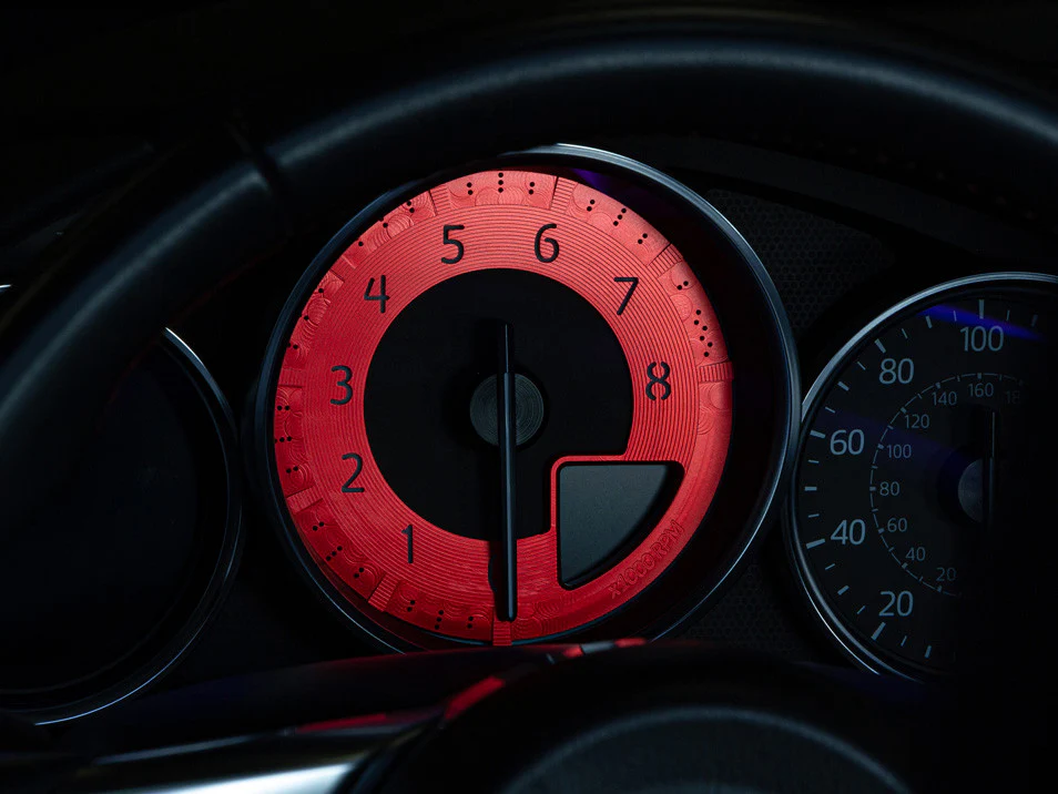 Red Edition Billet Tachometer Dial for ND MX5 (2015-2018) - Image 3